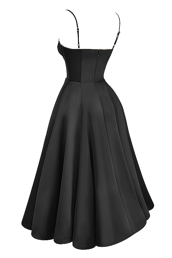 Mademoiselle Black Tulle Midi Dress