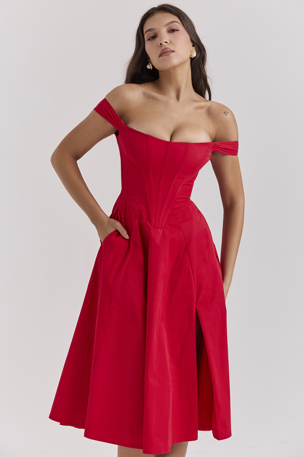 Saira Scarlet Midi Sundress