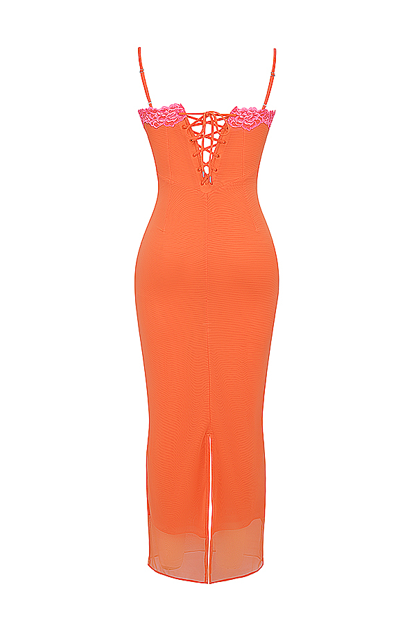 Aiza Flame Orange Maxi Dress