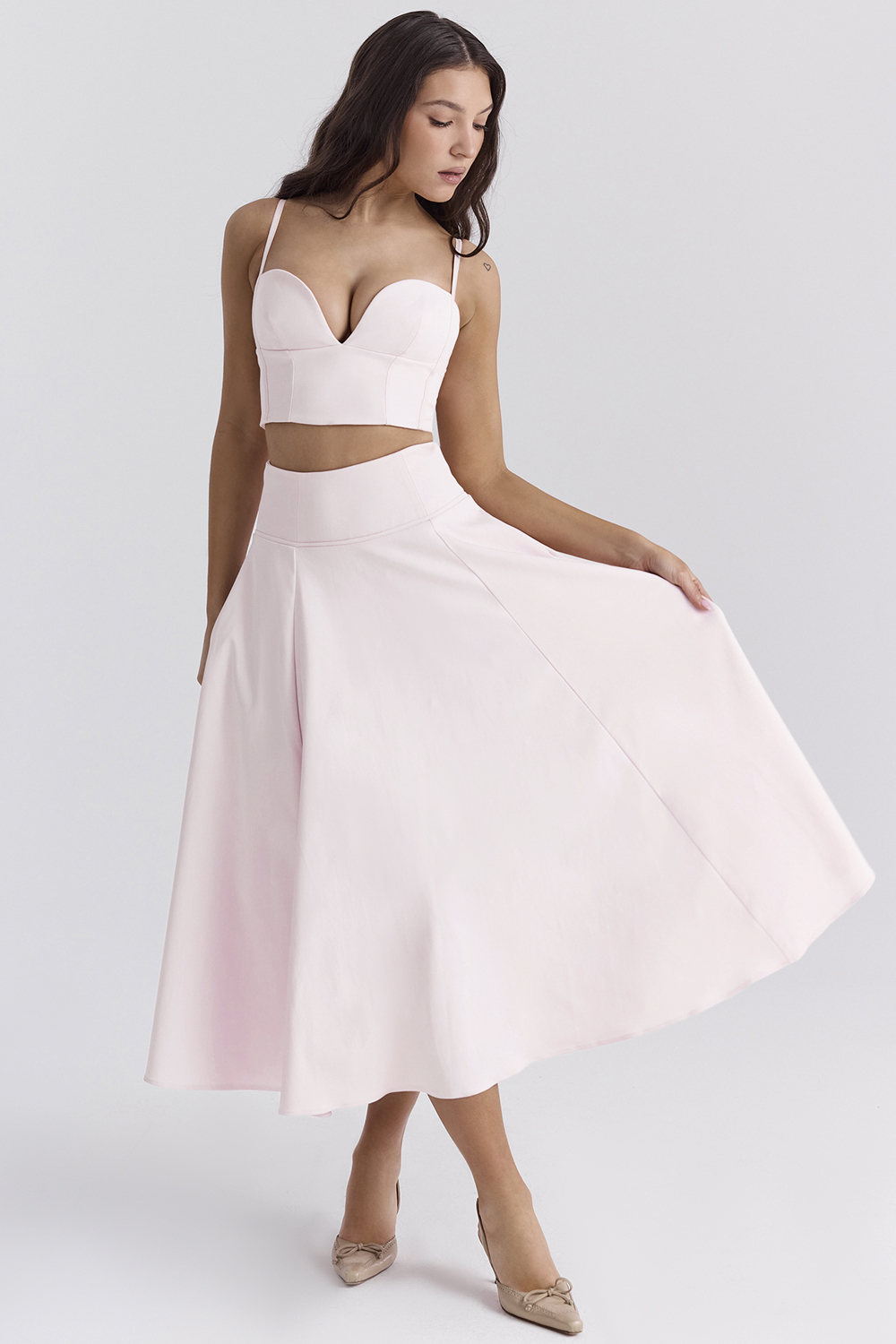 Rita Ballerina Pink A-Line Midi Skirt