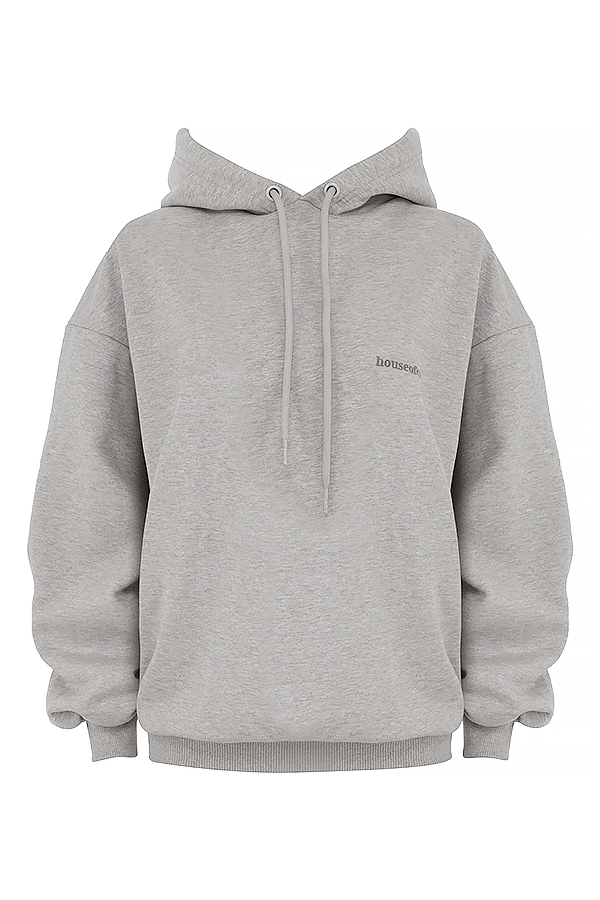 Halo Light Grey Cotton Fleece-Back Oversized Hoodie