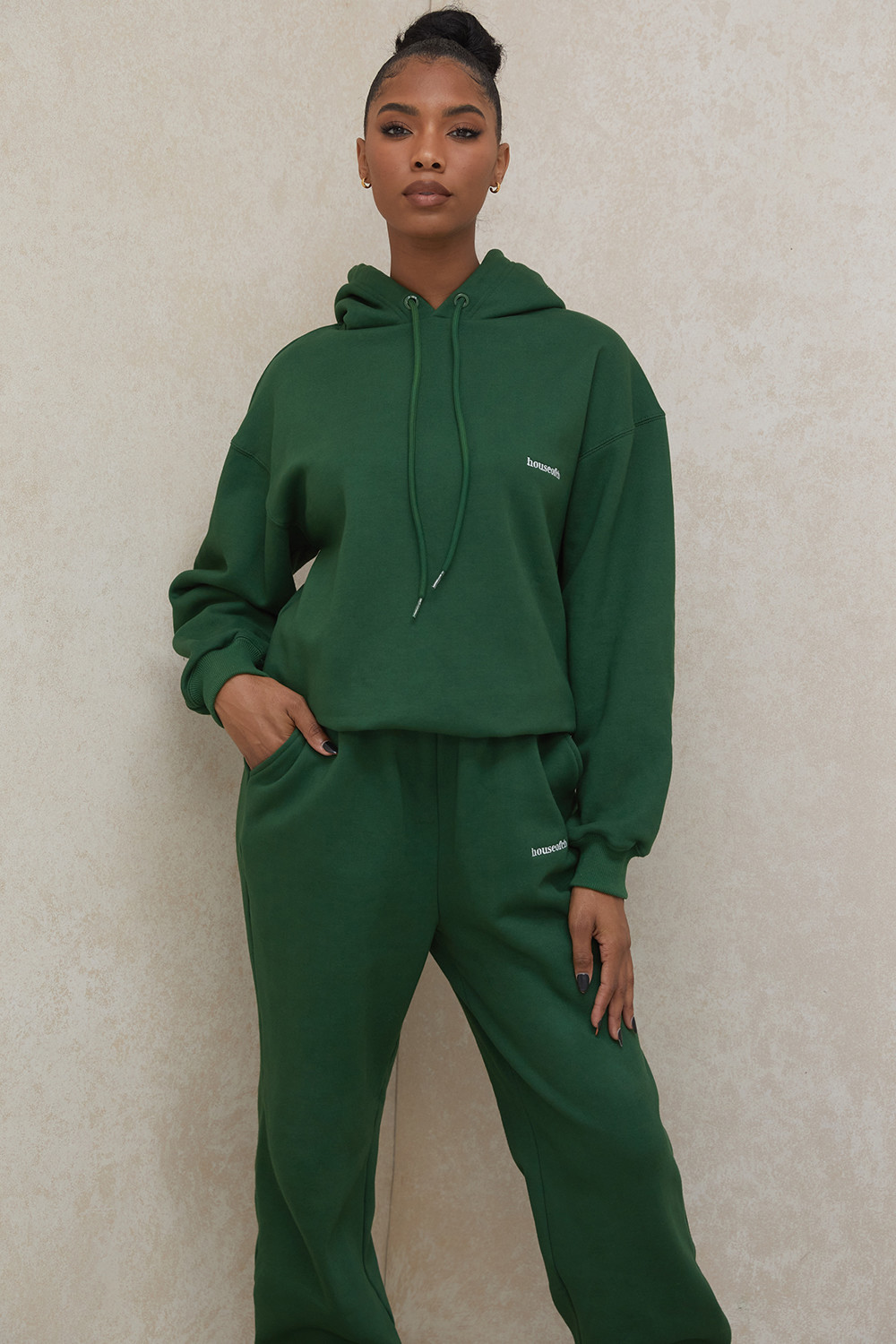 Halo Green Cotton Fleece-Back Oversized Hoodie