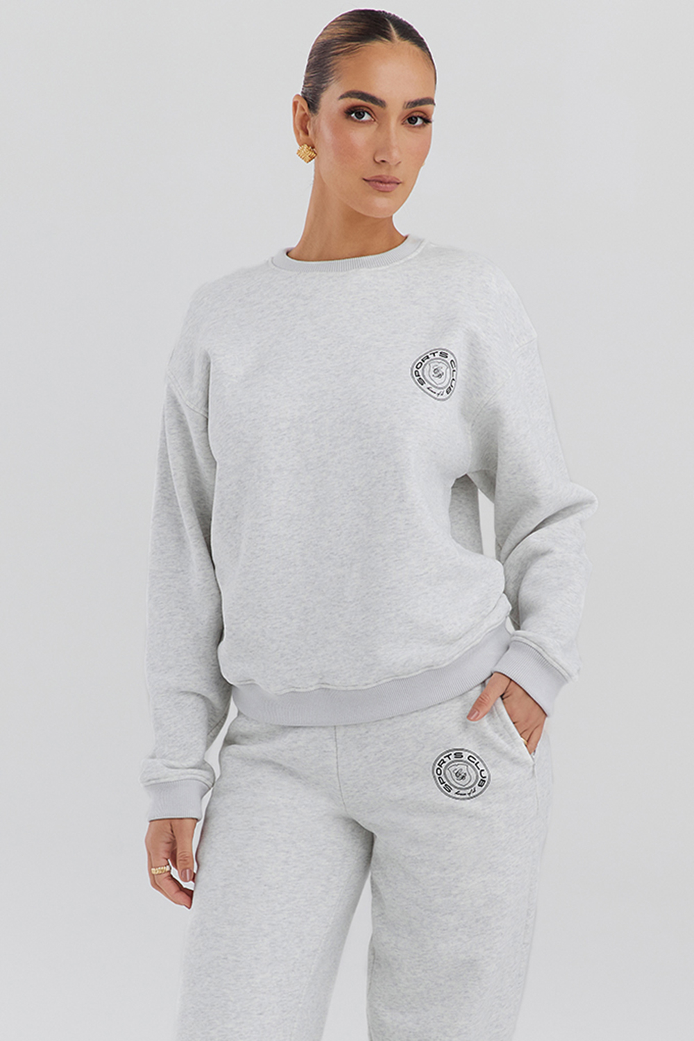 Haze Light Grey Marl Crew Neck Sweatshirt