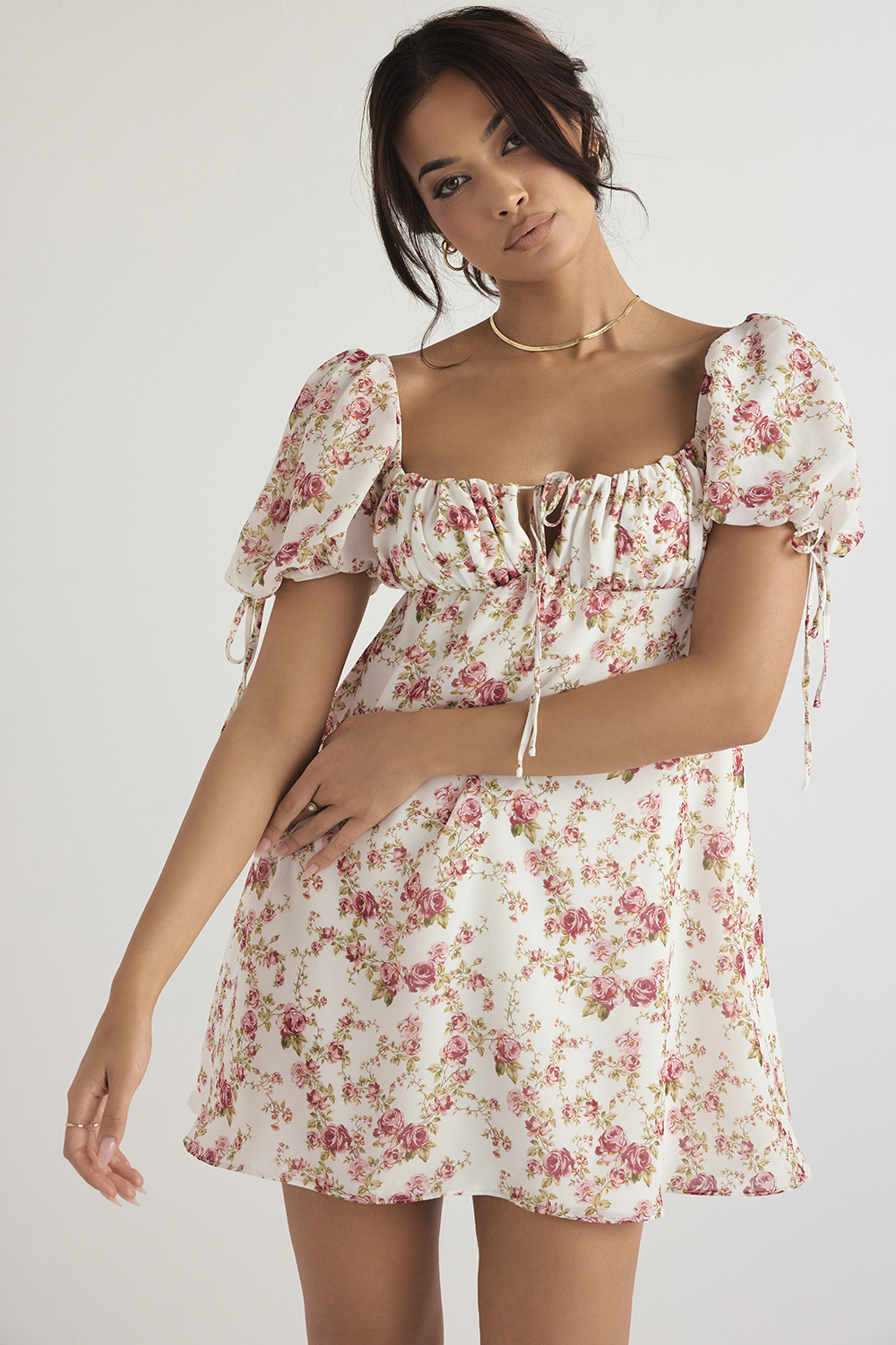 Princess Rose Print Mini Dress - SALE