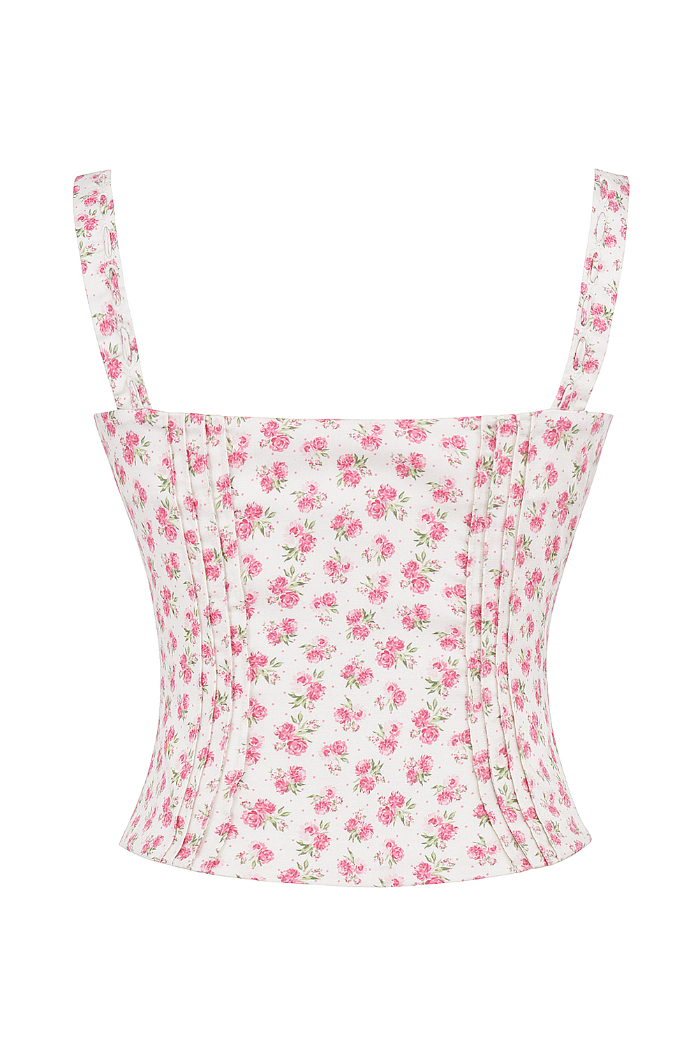 Chicca White Rosebud Print Top