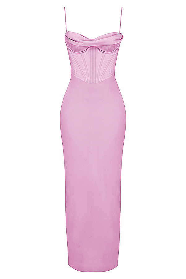 Charmaine Pink Corset Maxi Dress