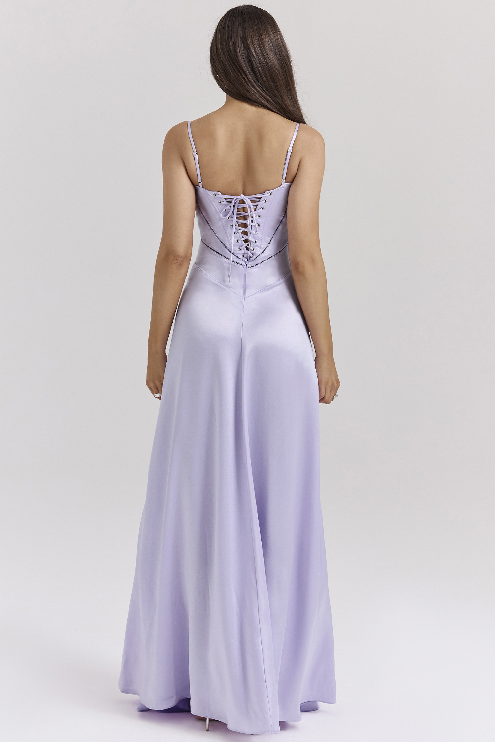 Anabella Orchid Lace Up Maxi Dress
