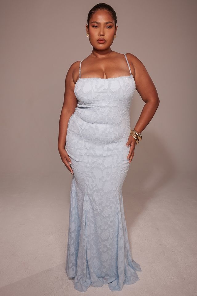 Joan Bluebell Lace Up Back Maxi Dress