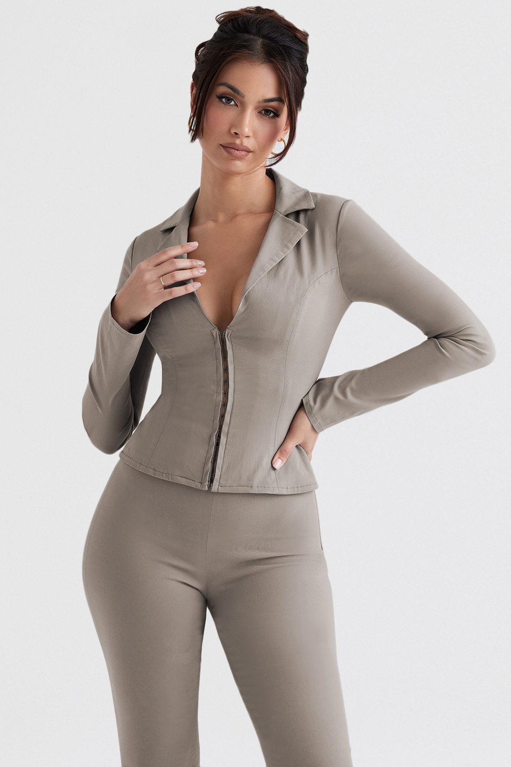 Zakira Smoke Fitted Shirt