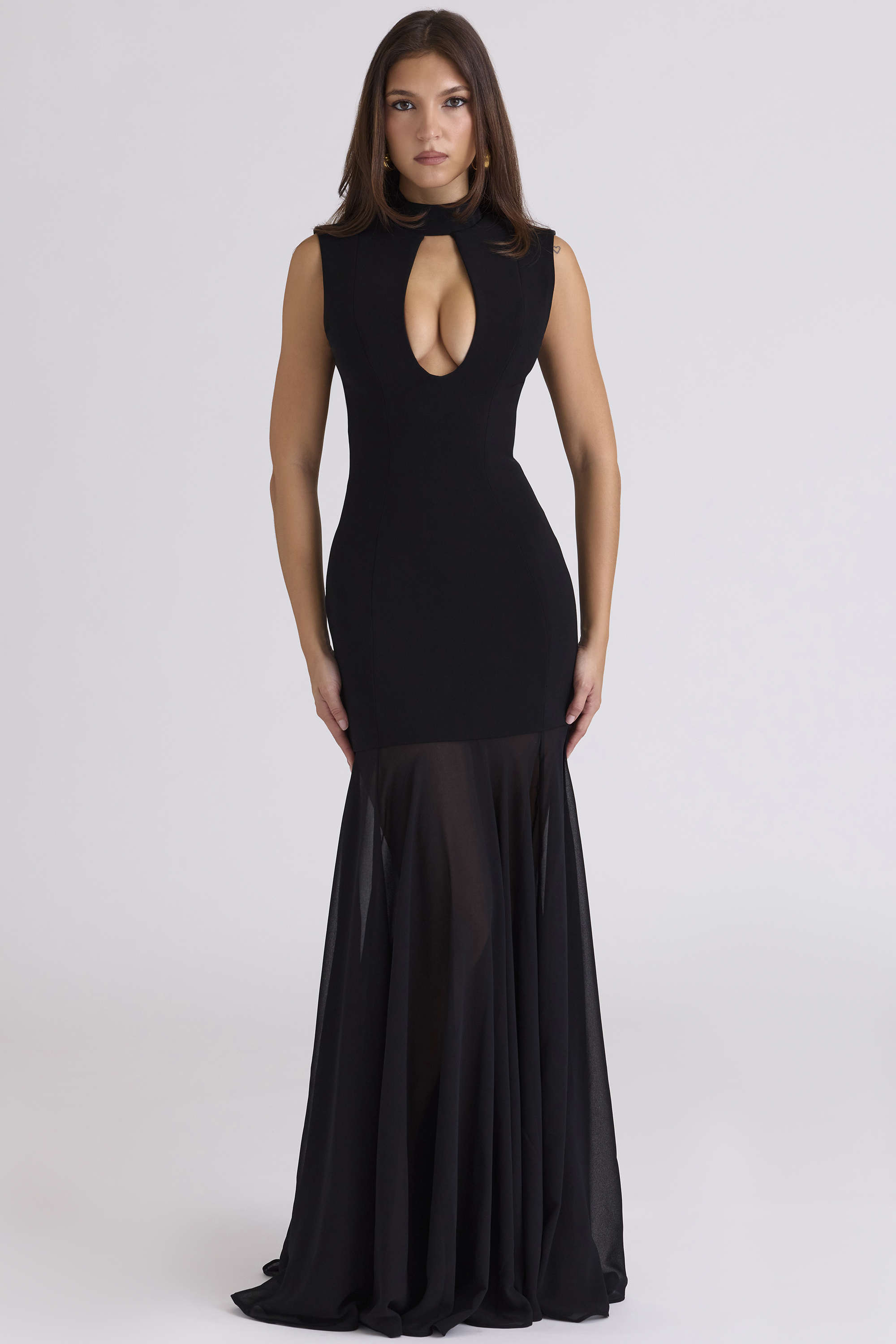 Raphaella Black Keyhole Maxi Dress