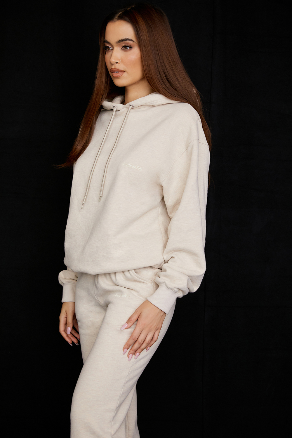 Halo Oatmeal Cotton Fleece-Back Oversized Hoodie