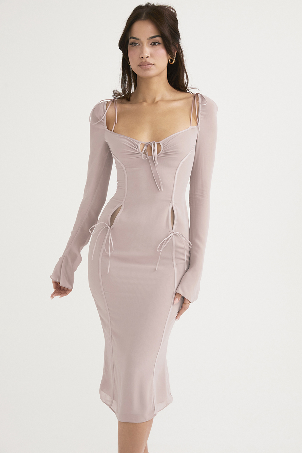 Ophelia Crystal Cutout Midi Dress