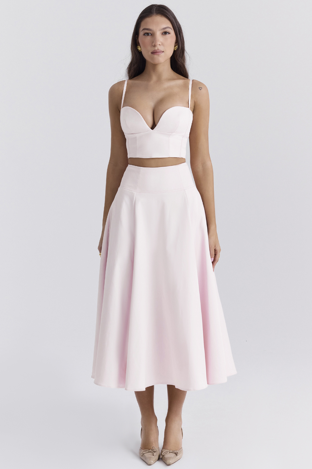 Rita Ballerina Pink A-Line Midi Skirt