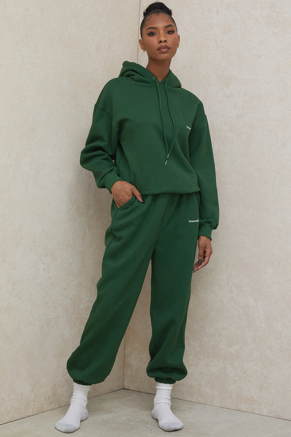 Halo Green Cotton Fleece-Back Oversized Hoodie