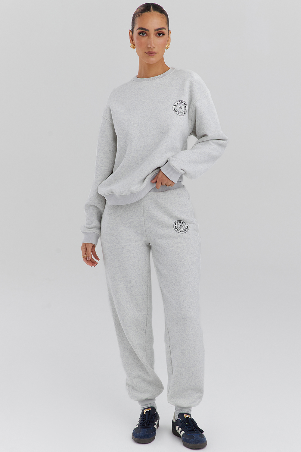 Haze Light Grey Marl Crew Neck Sweatshirt