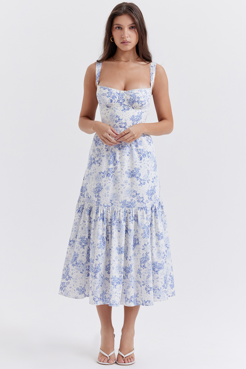 Elia Blue Print Midi Sundress