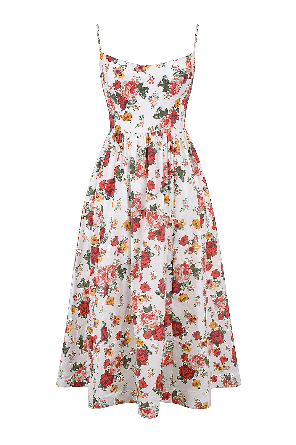 Lolita Italian Rose Print Cotton Corset Sundress