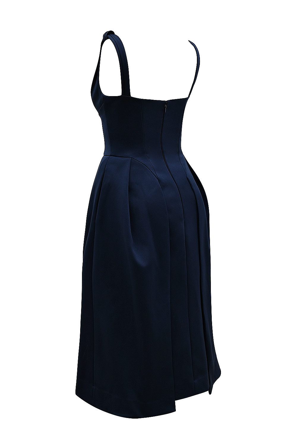 Paloma Midnight Twist Strap Satin Midi Dress - SALE