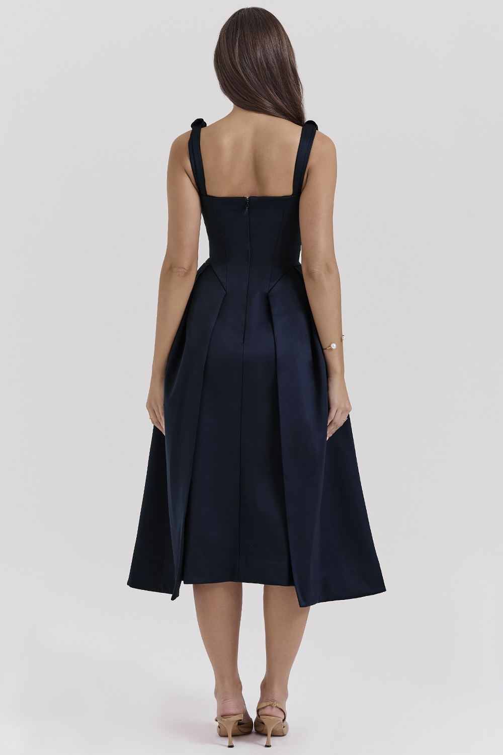 Paloma Midnight Twist Strap Satin Midi Dress - SALE