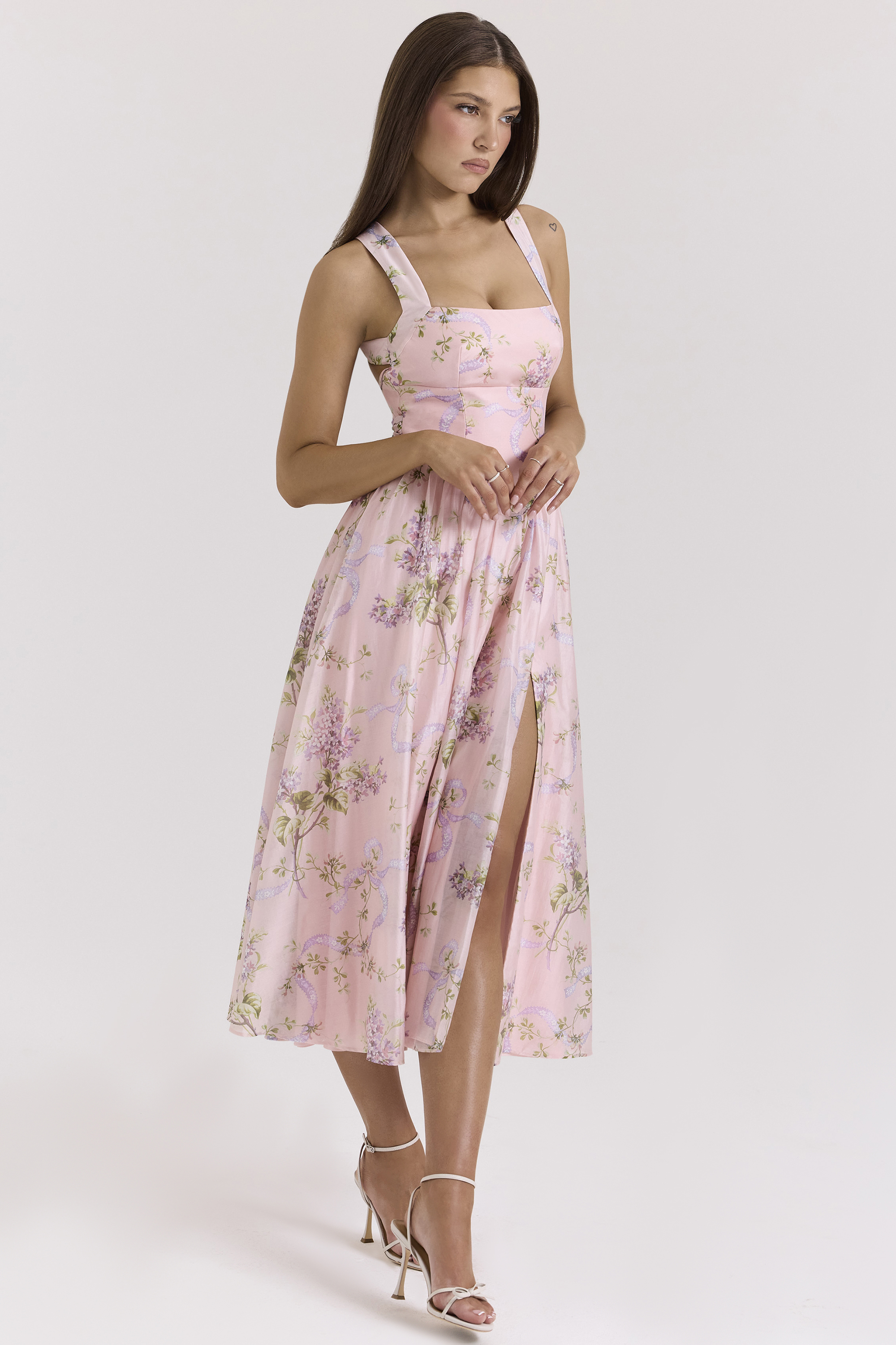 Minerva Pink Floaty Chiffon Midi Sundress