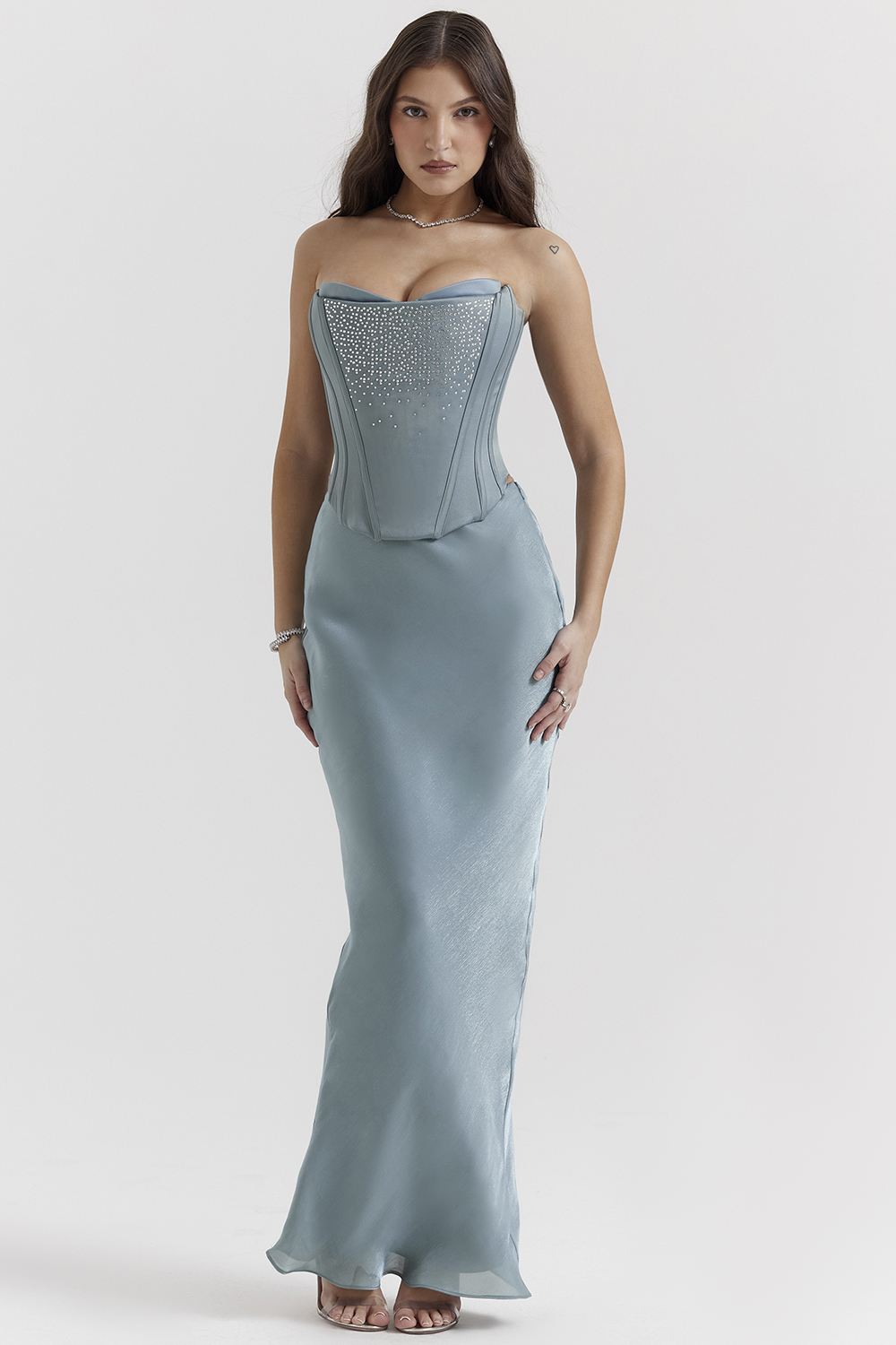 Amadi Cool Blue Floor Length Maxi Skirt