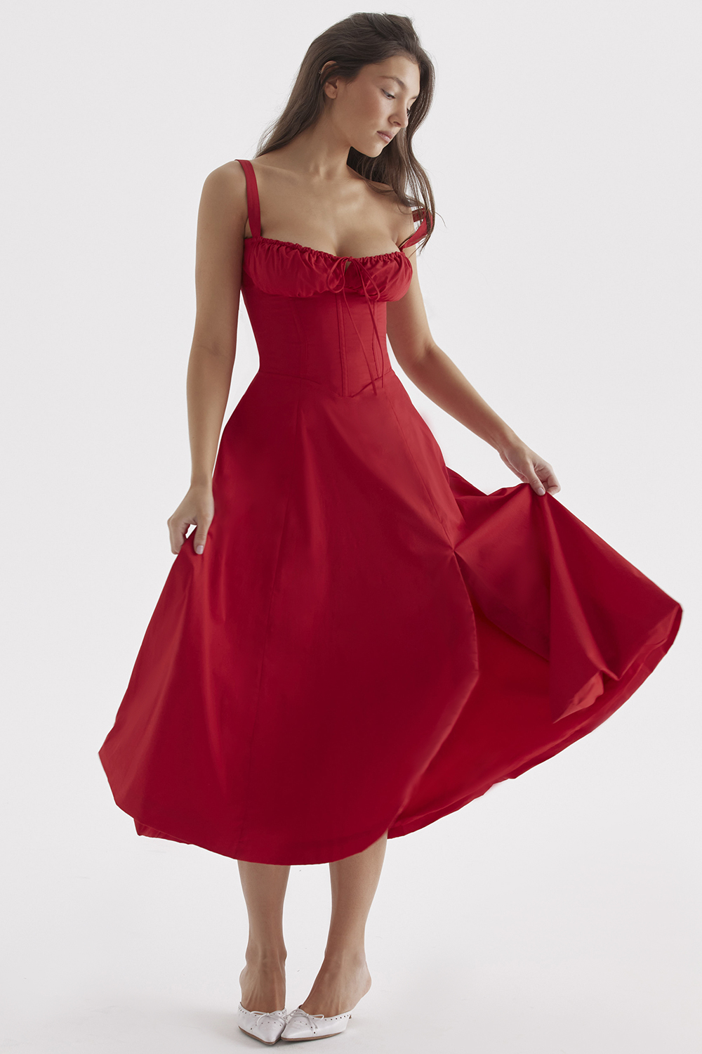 Carmen Red Rose Bustier Sundress
