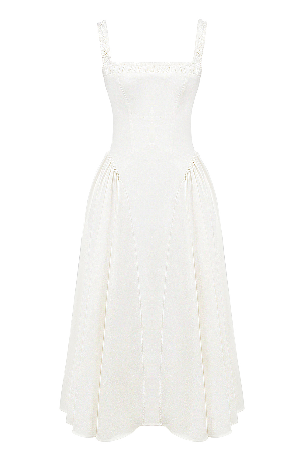 Dorothy White Cotton Midi Sundress