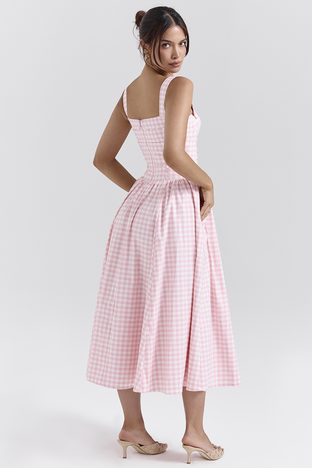 Vivien Strawberry Shortcake Gingham Midi Sundress