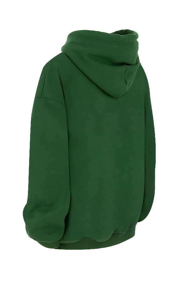 Halo Green Cotton Fleece-Back Oversized Hoodie