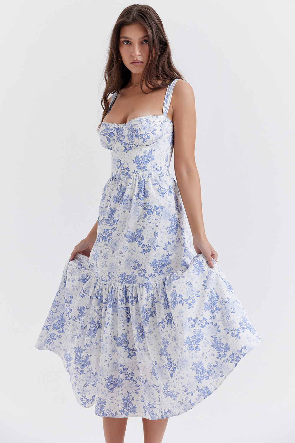 Elia Blue Print Midi Sundress