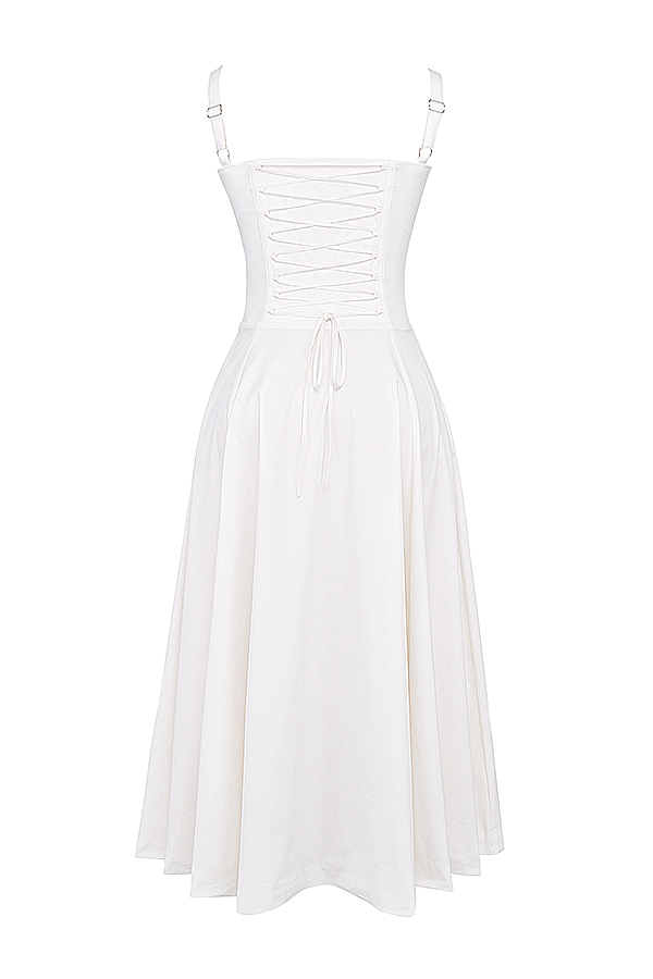 Carmen White Bustier Sundress