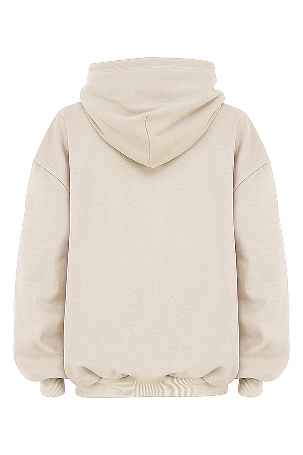 Halo Oatmeal Cotton Fleece-Back Oversized Hoodie
