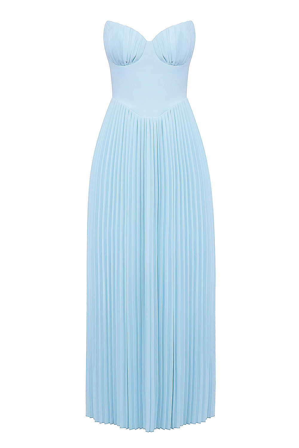 Marcella Ocean Blue Pleated Maxi Dress