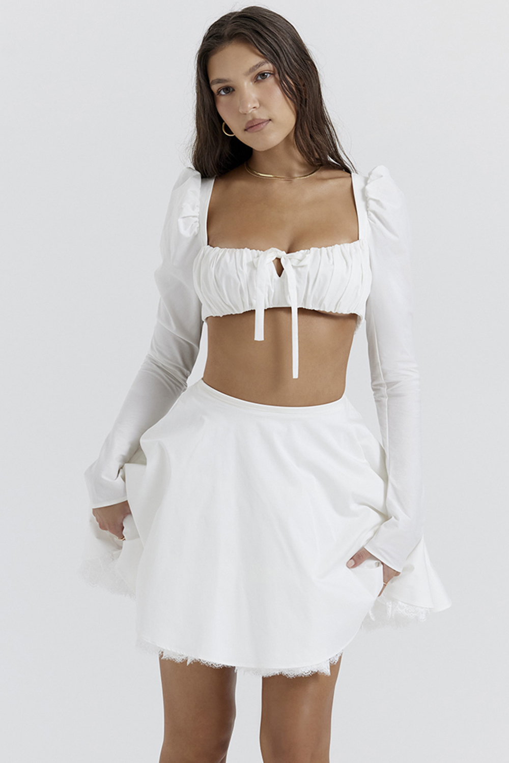 Shira White Puff Sleeve Top
