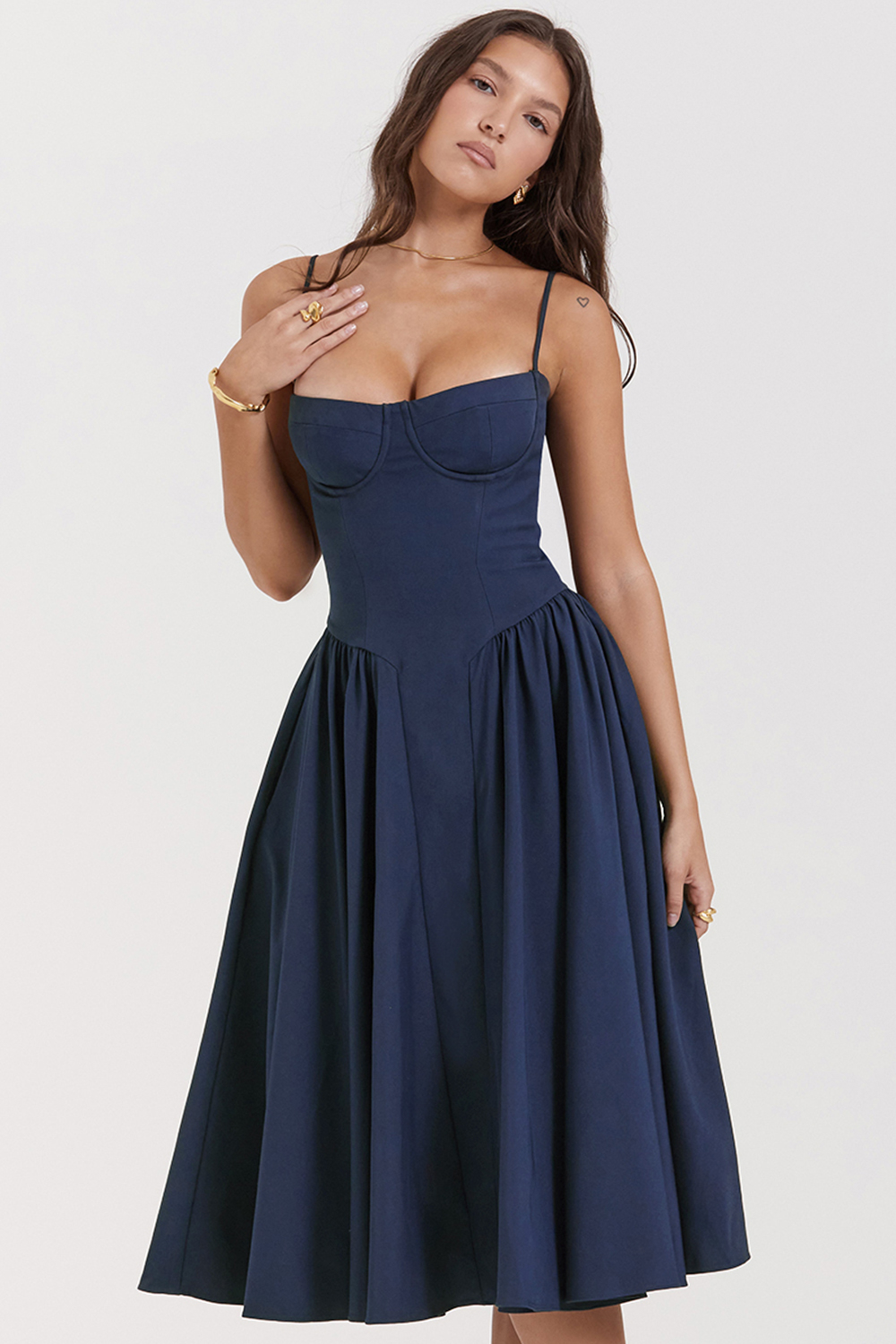 Samaria French Navy Corset Sundress