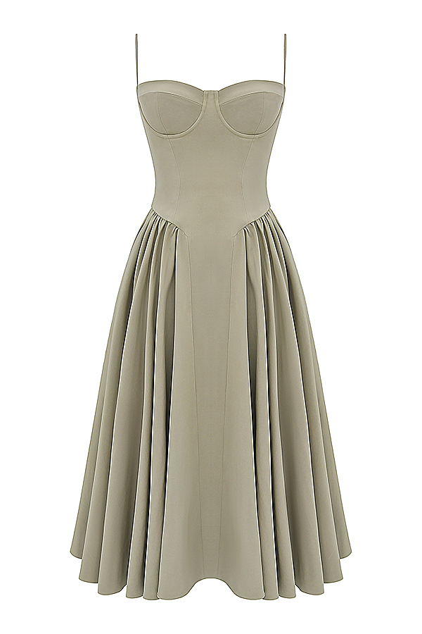 Samaria Taupe Corset Sundress