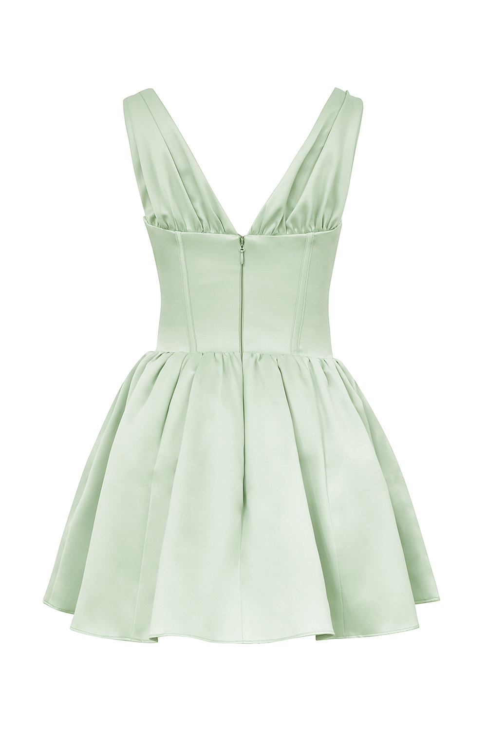 Emmeliette Pistachio Satin Mini Dress - SALE