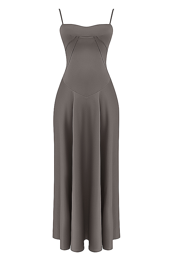 Anabella Smoke Lace Up Maxi Dress