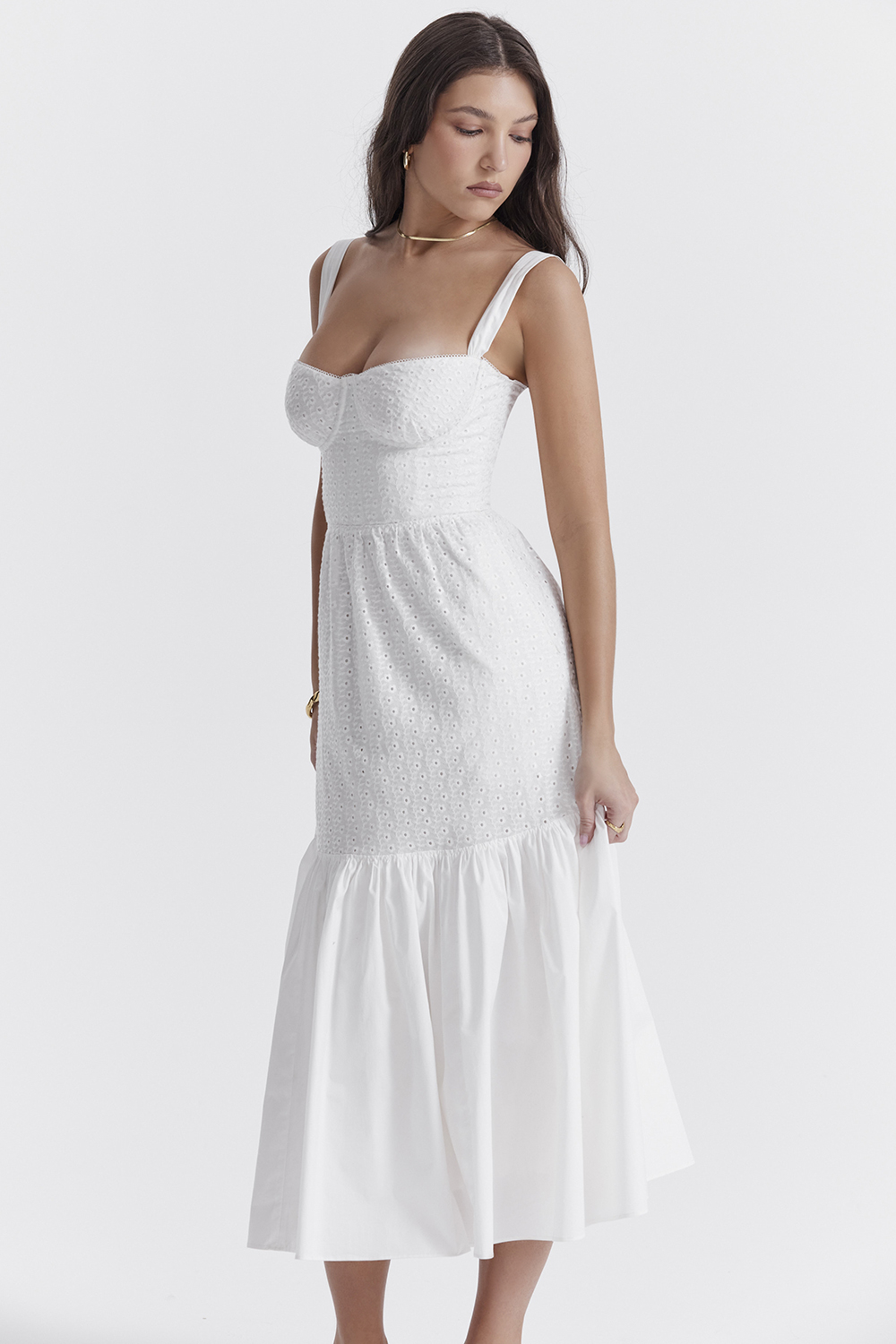 Elia White Broderie Anglaise Midi Sundress