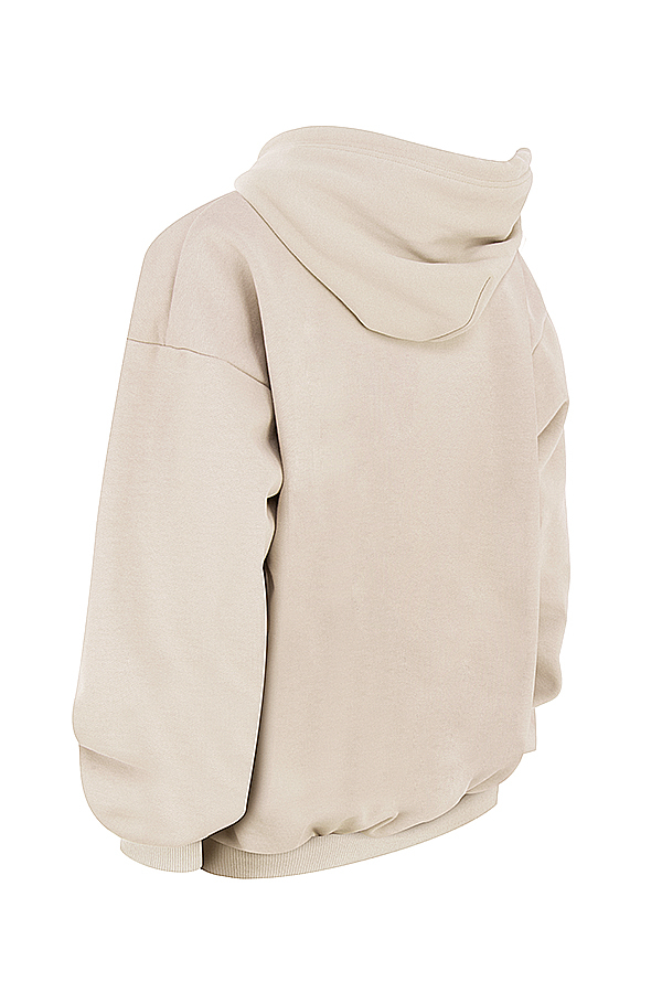 Halo Oatmeal Cotton Fleece-Back Oversized Hoodie