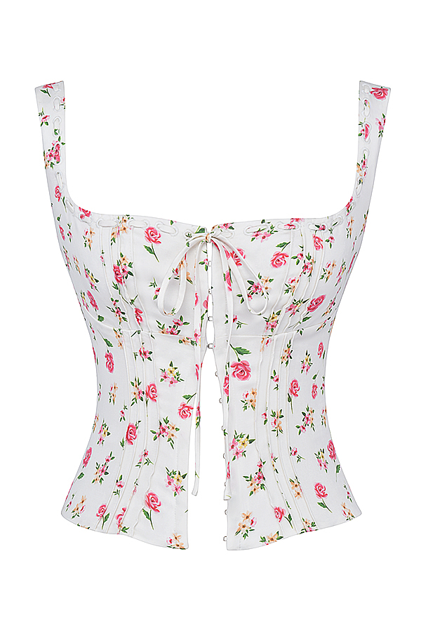 Chicca Rose Print Floral Top