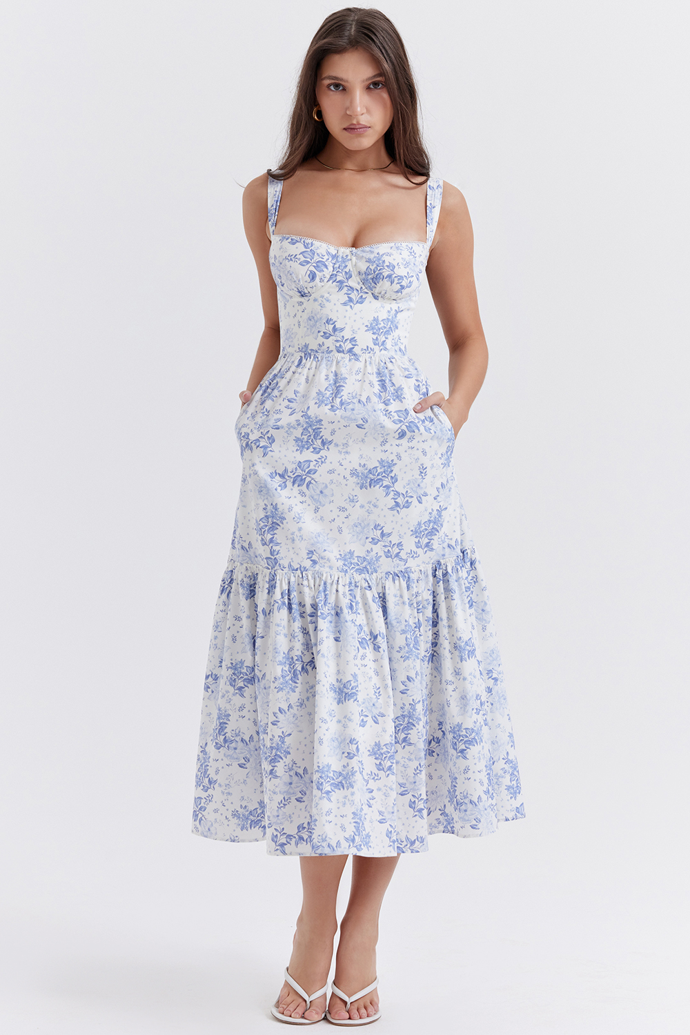 Elia Blue Print Midi Sundress