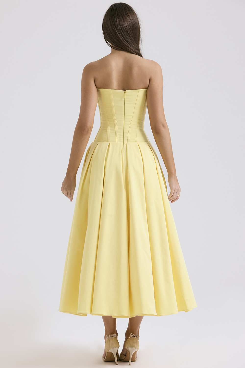 Lady Sunshine Strapless Tulle Midi Dress