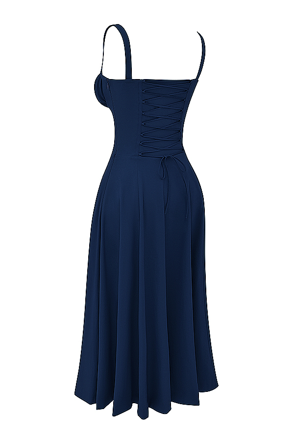 Carmen French Navy Bustier Sundress