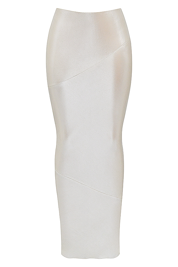 Colette Shimmer Champagne Midi Skirt