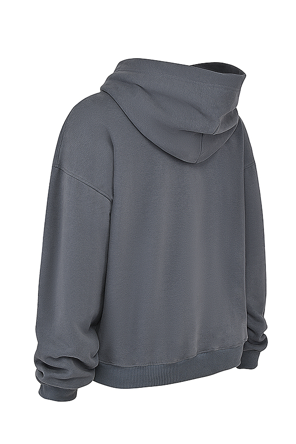 Muse Slate Cotton Fleece-Back Hoodie