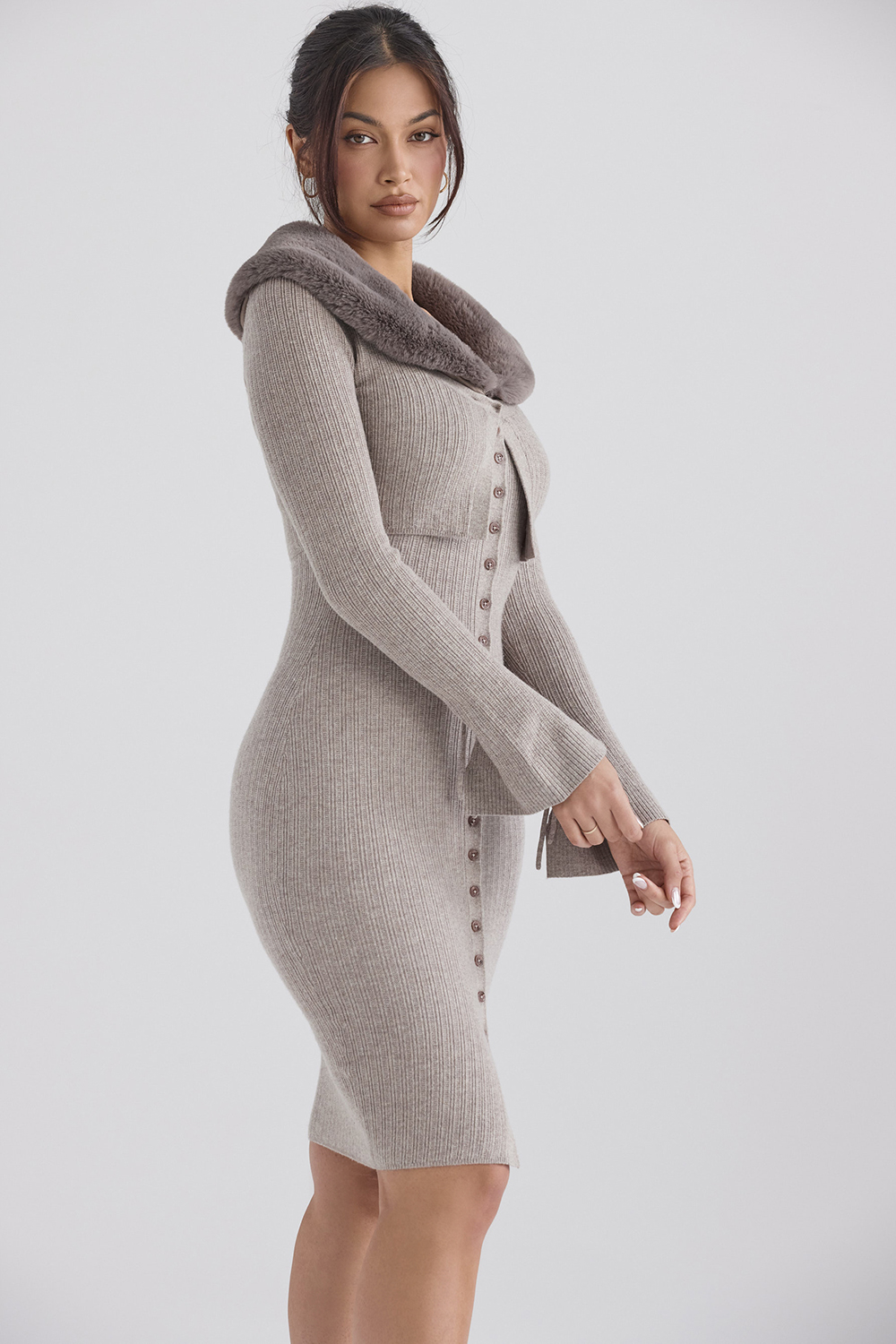 Dahlia Beige Cashmere Cardigan - SALE