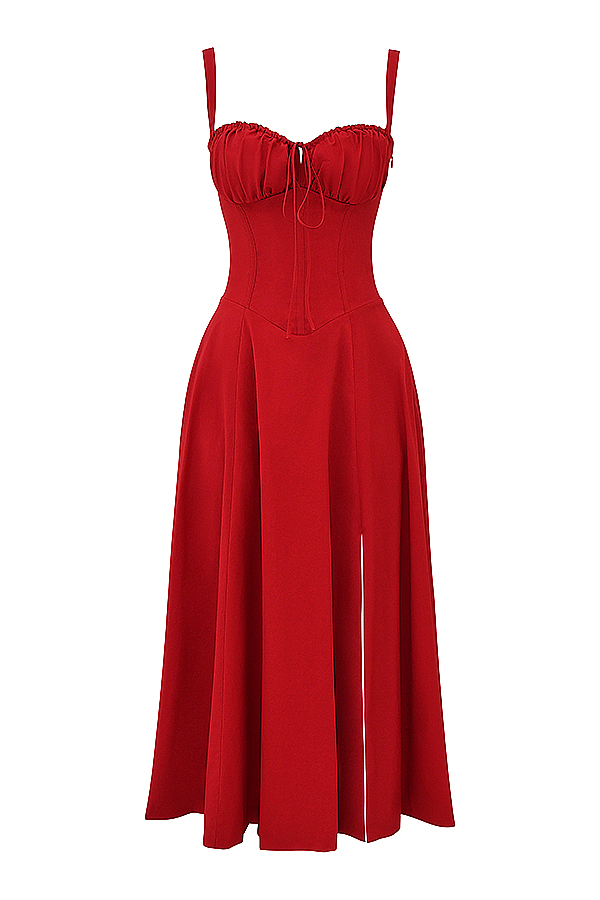 Carmen Red Rose Bustier Sundress