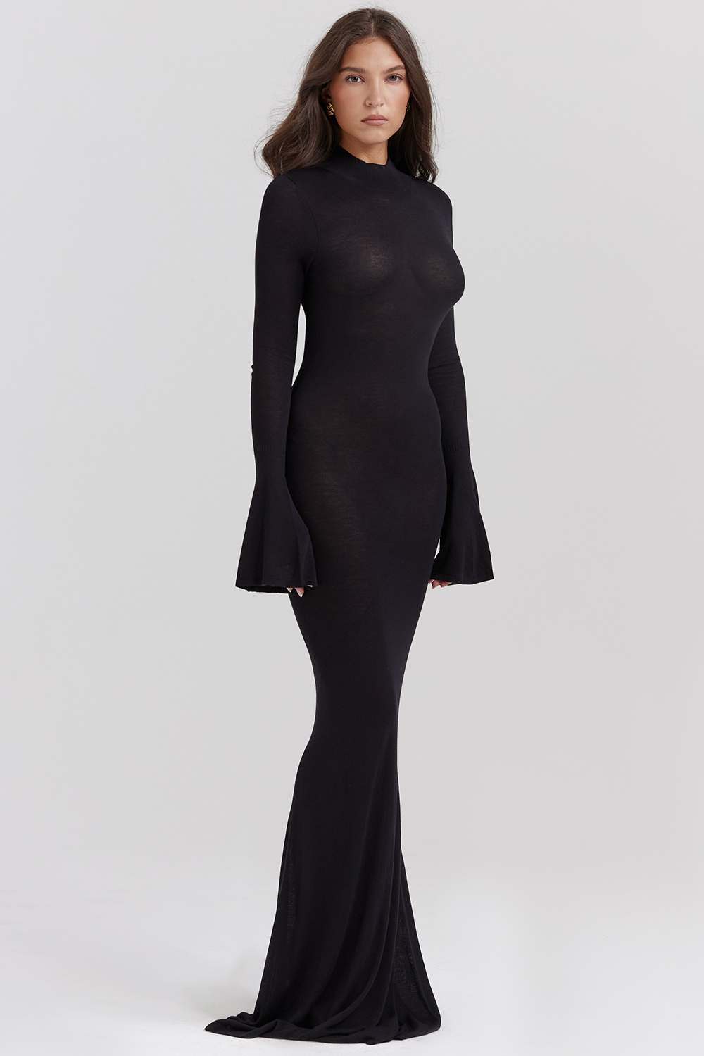 Sancha Black Knit Maxi Dress