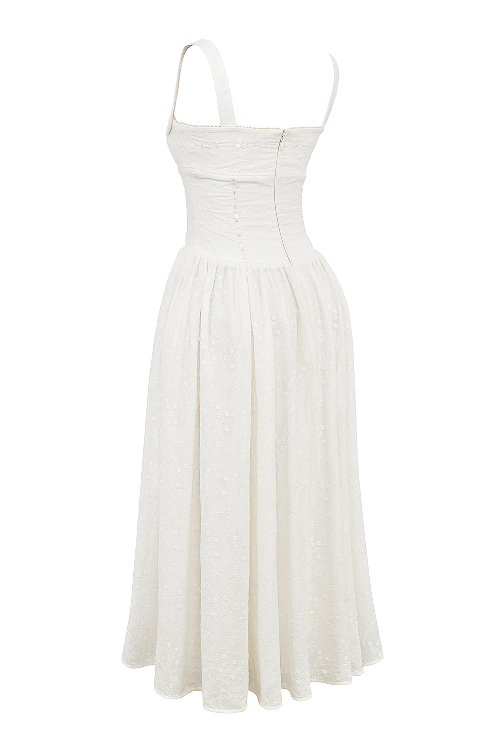 Vivien White Broderie Anglais Midi Sundress